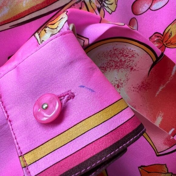 Womens Pink Valentines Hearts‎ And Candy Print Long Sleeve Button Up Top Size 14 - Picture 10 of 10